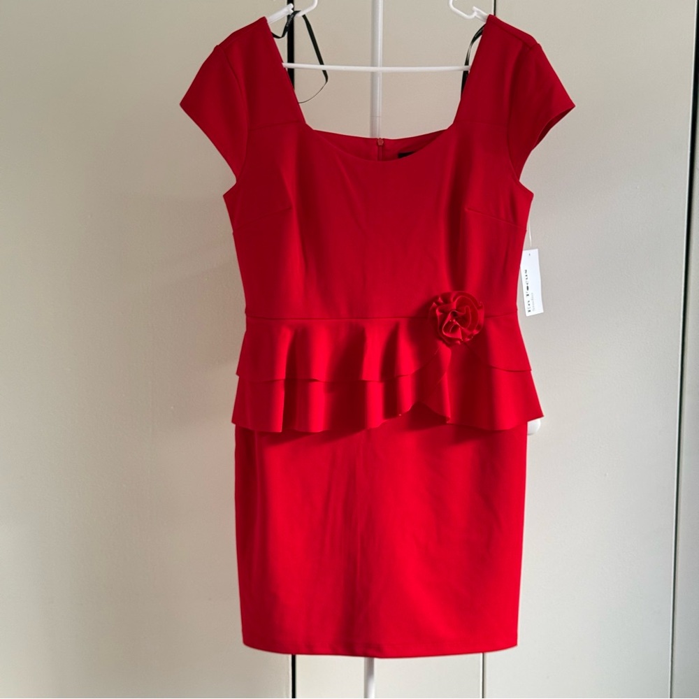 Enfocus Studio Scarlet Mini Dress with Floral Detail